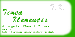 timea klementis business card